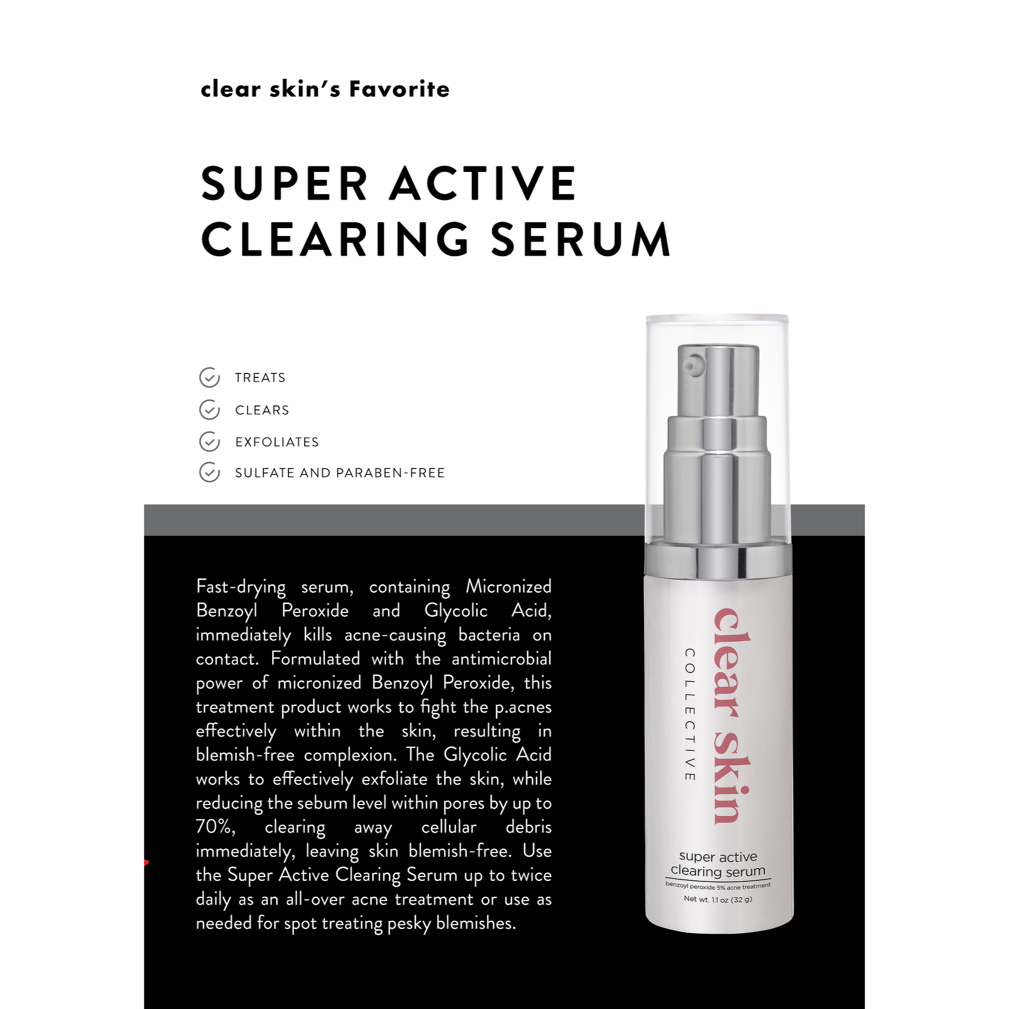 CLEAR SKIN COLLECTIVE SUPER ACTIVE CLEARING SERUM