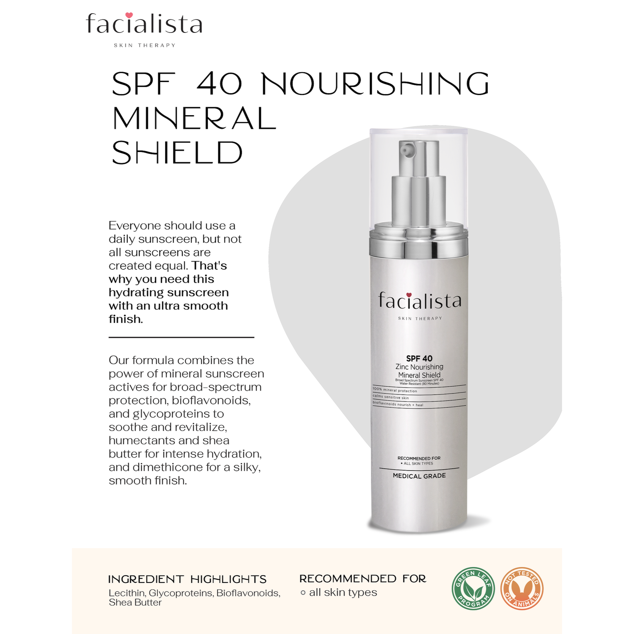 FACIALISTA SPF 40 ZINC NOURISHING MINERAL SHIELD