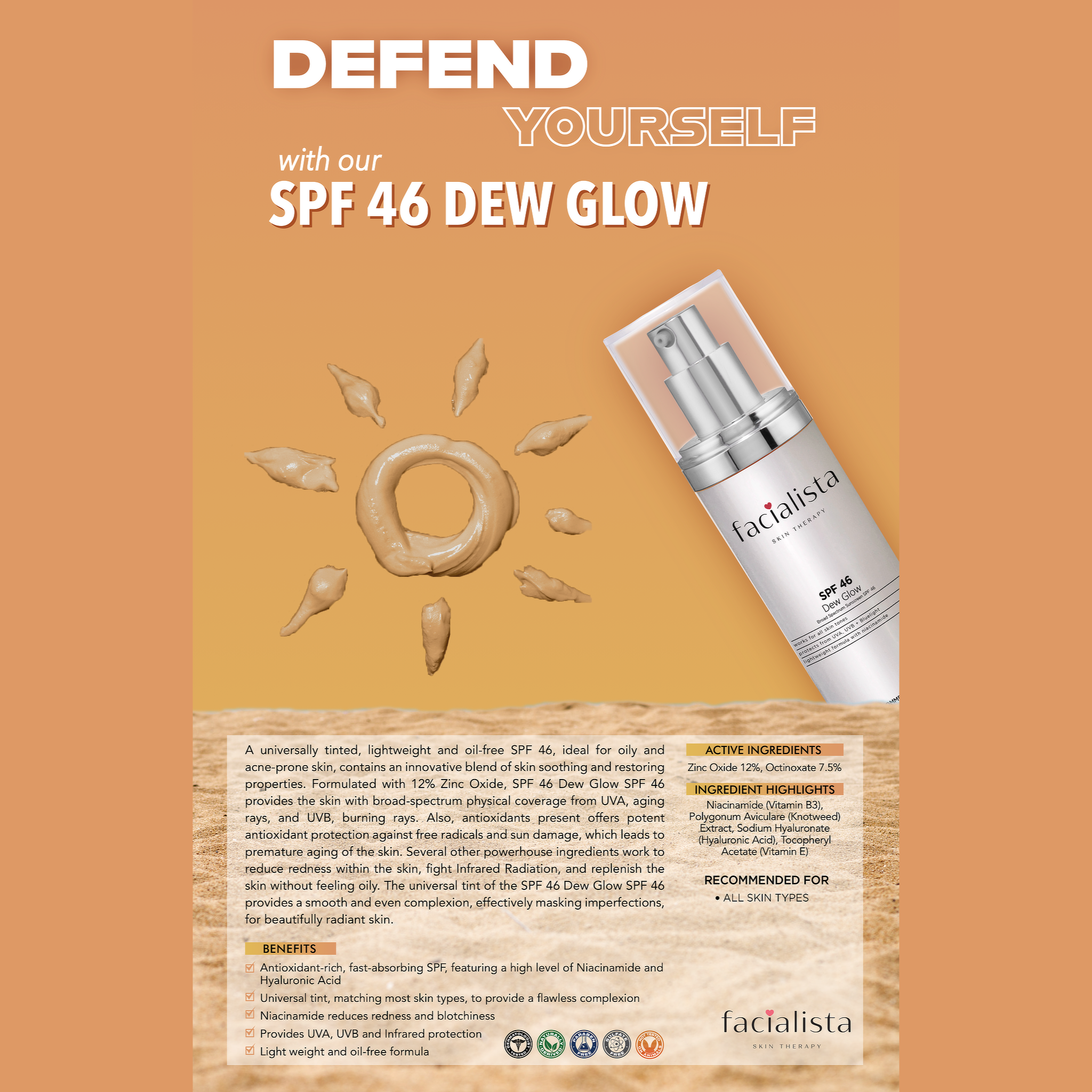 FACIALISTA SPF 46 DEW GLOW UNIVERSAL TINT