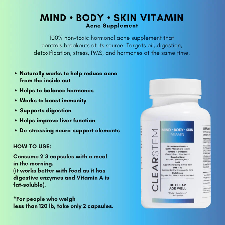 CLEARSTEM MINDBODYSKIN™ Hormonal Acne Supplement